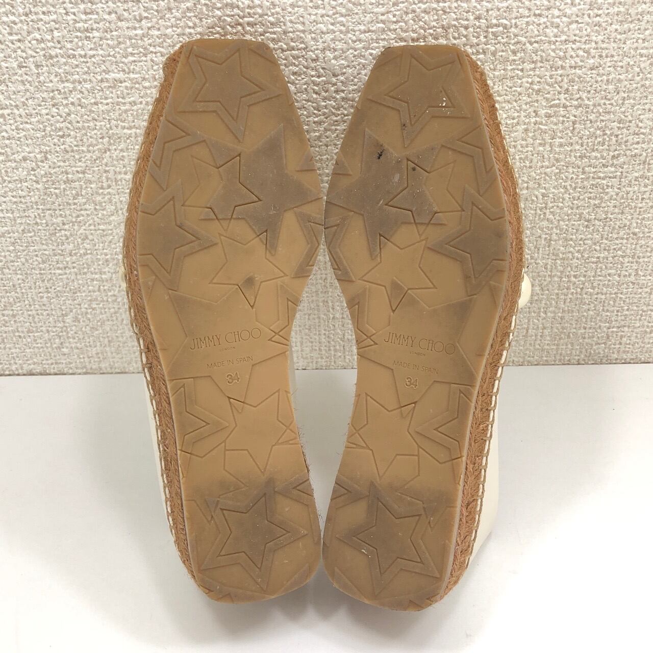 JIMMY CHOO パール フラットサンダル シューズ ホワイト 34 JIMMY CHOO パール フラットサンダル シューズ ホワイト 34