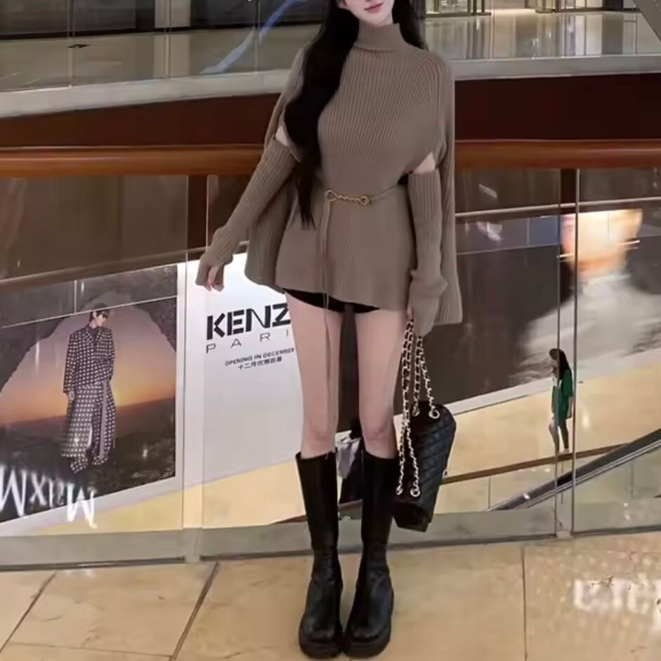 arm warmer rib knit poncho