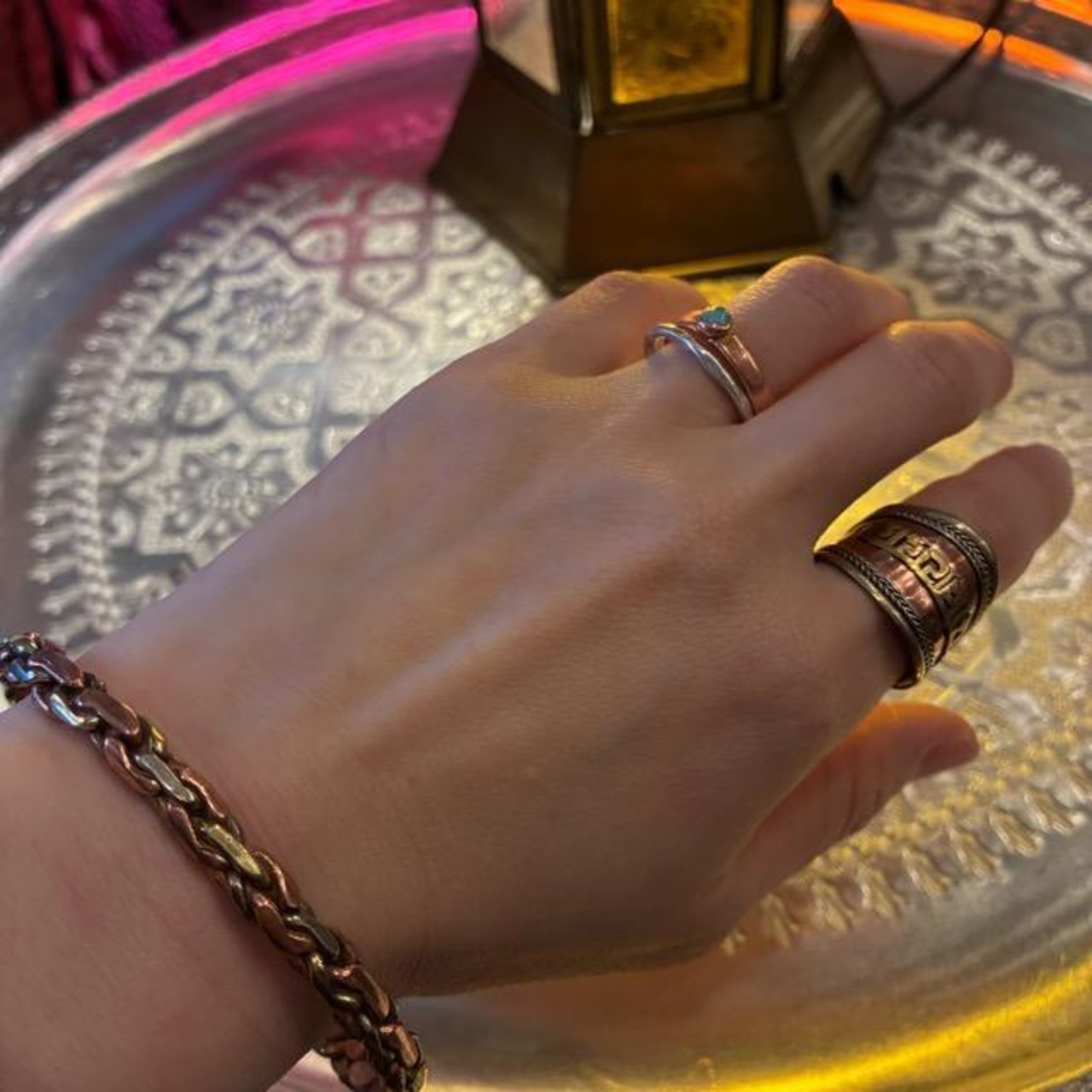 TOPANGA Jewelry　エンシェントブラス＆コッパーバングル　ブレスレット　カフスブレスレット　チベタンバングル　