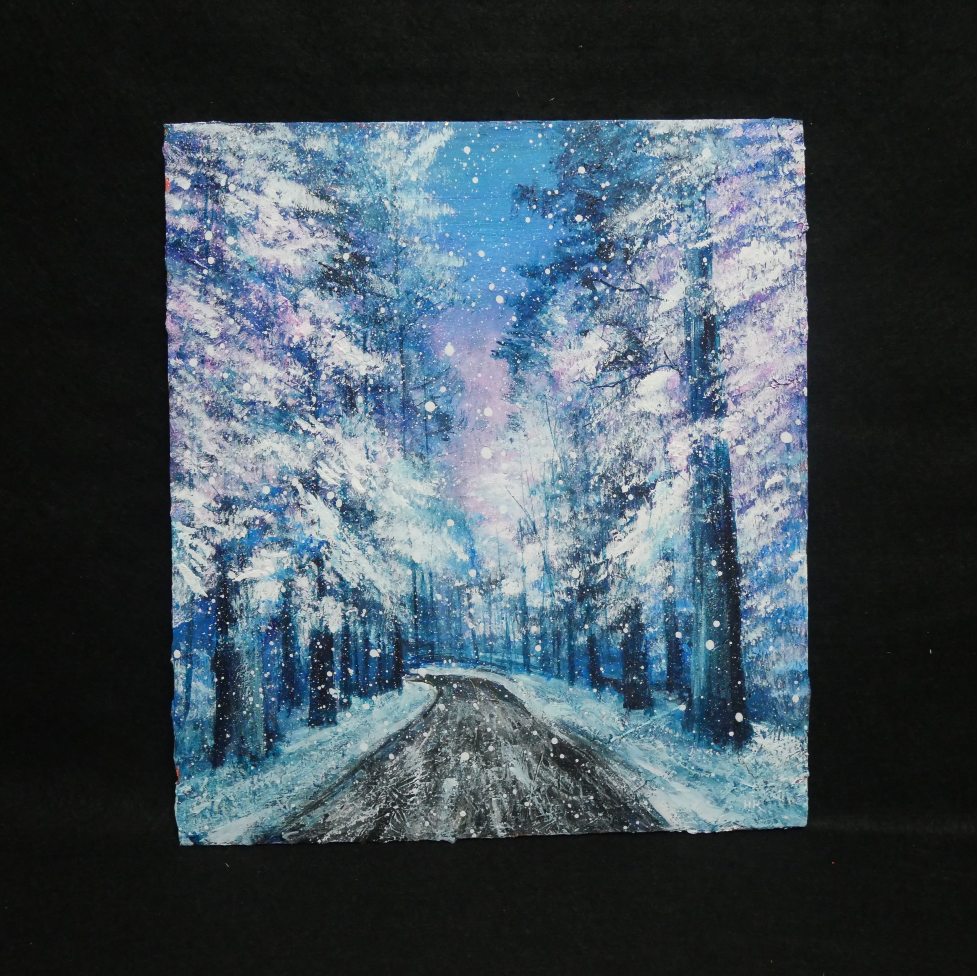 油絵 油彩 油彩画 絵画【冬の道路】 | HIROSHI1990 油絵 油彩 油彩画 絵画【冬の道路】 | HIROSHI1990