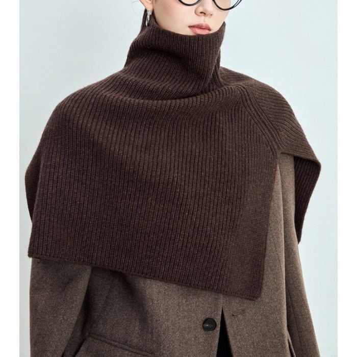 asymmetry knit cape 14106 | abeille