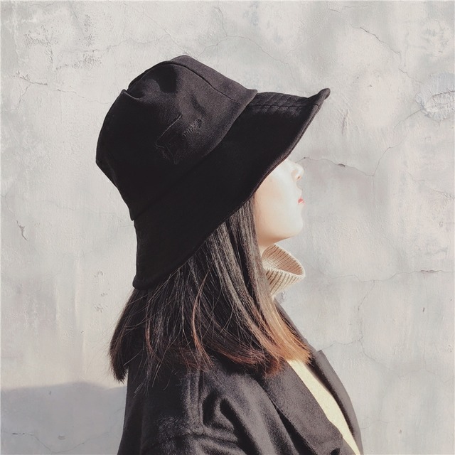 帽子女性夏バージョン野生の冬の漁師の帽子レジャーese大きな軒日焼け止めネット赤い柔らかい姉妹盆地の帽子 ブラック・アイド・ピーズ66864541024