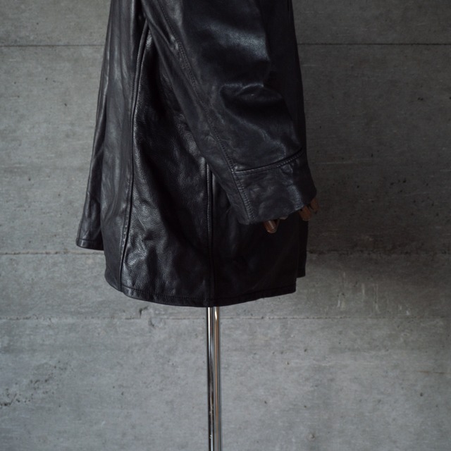 "PELLE CUIR" '90s vintage Leather car coat