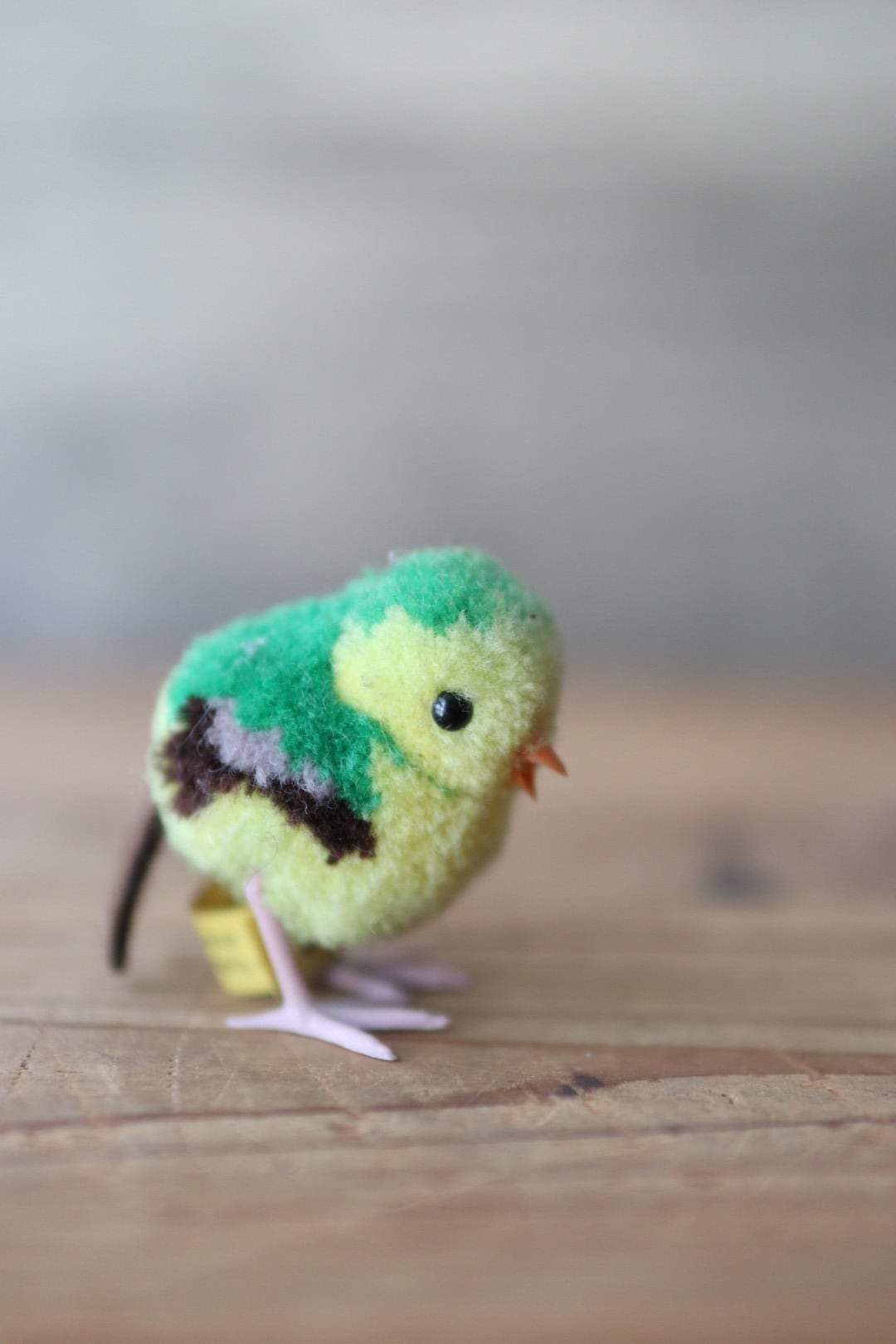 アンティーク シュタイフ ポンポンシリーズ グリーンの小鳥