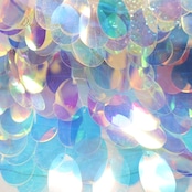 ベリーダンス オリエンタル 衣装 上下セット ブルー系 ポリーナ POLINA トップス スカート インナーパンツ ホログラム スパンコール キラキラ 華やか ダンス衣装 イベント ステージ 豪華 装飾 ホワイト系