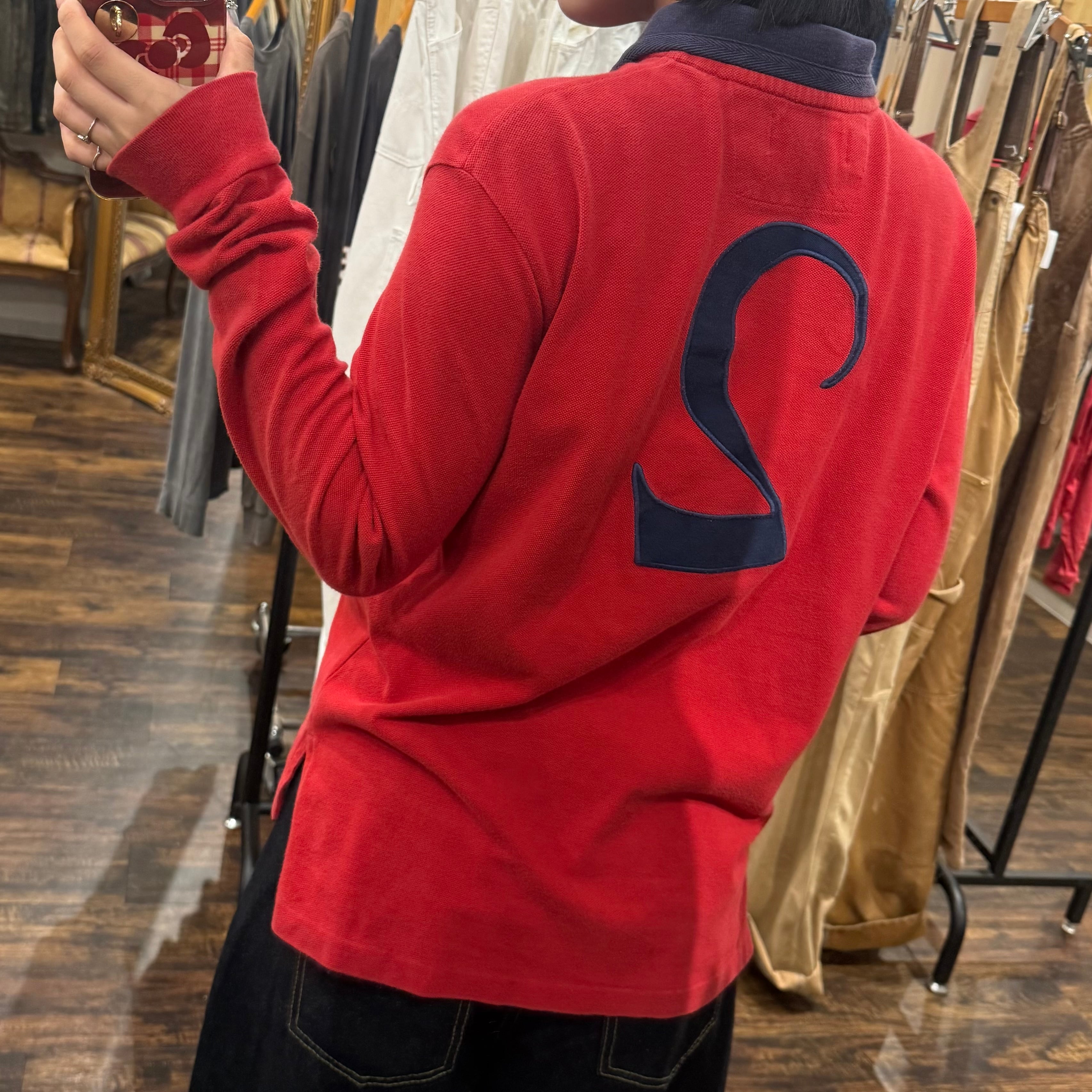 ポロラルフローレン ポロシャツ S 赤 カナダ国旗 ピッグポニー　背番号 Polo Ralph Lauren 赤 カナダ国旗 ポロシャツビックポニー刺繍 - メルカリ