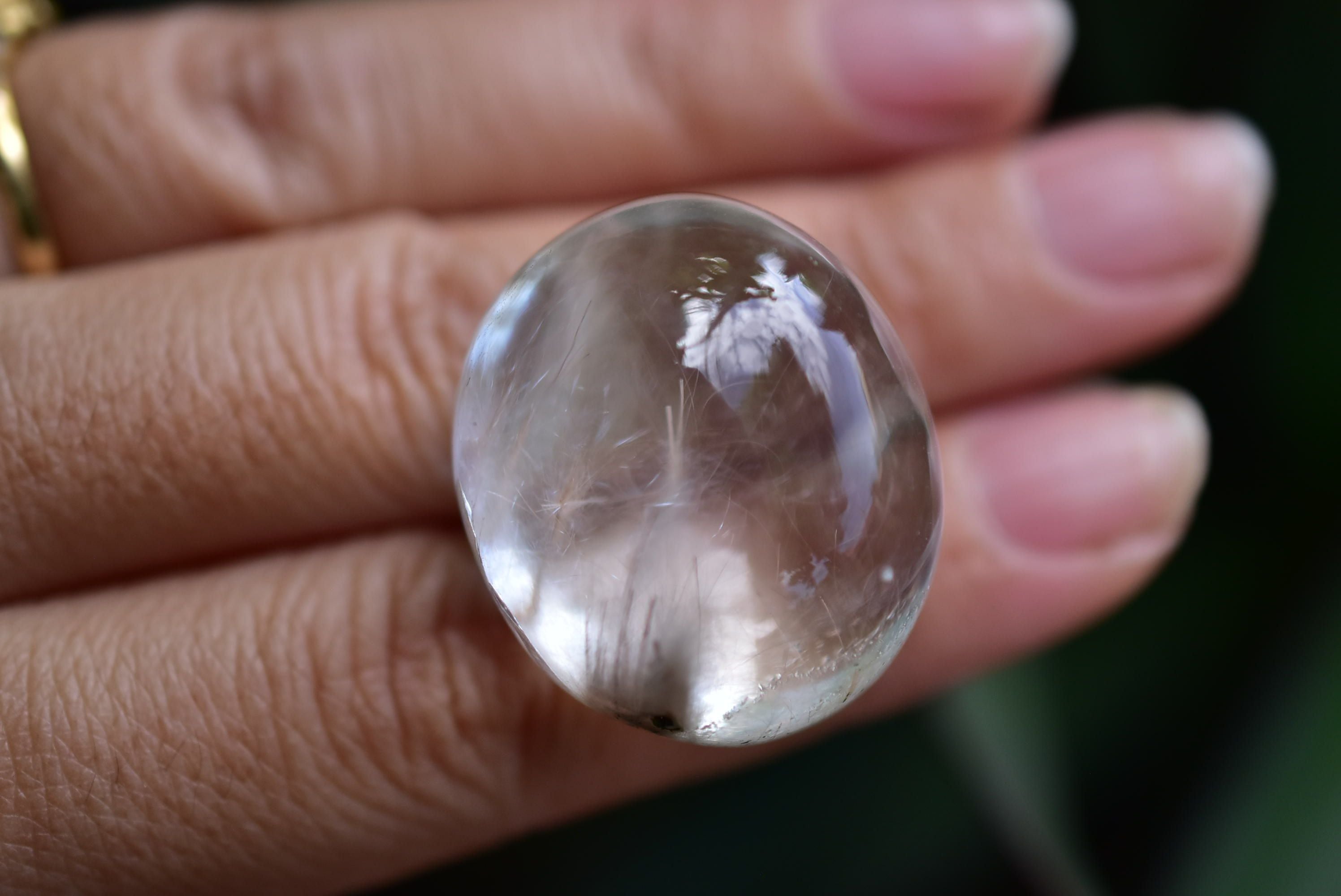 羽毛の輝き☆ホワイトピンク☆ガーデンルチルインクォーツ ルース125