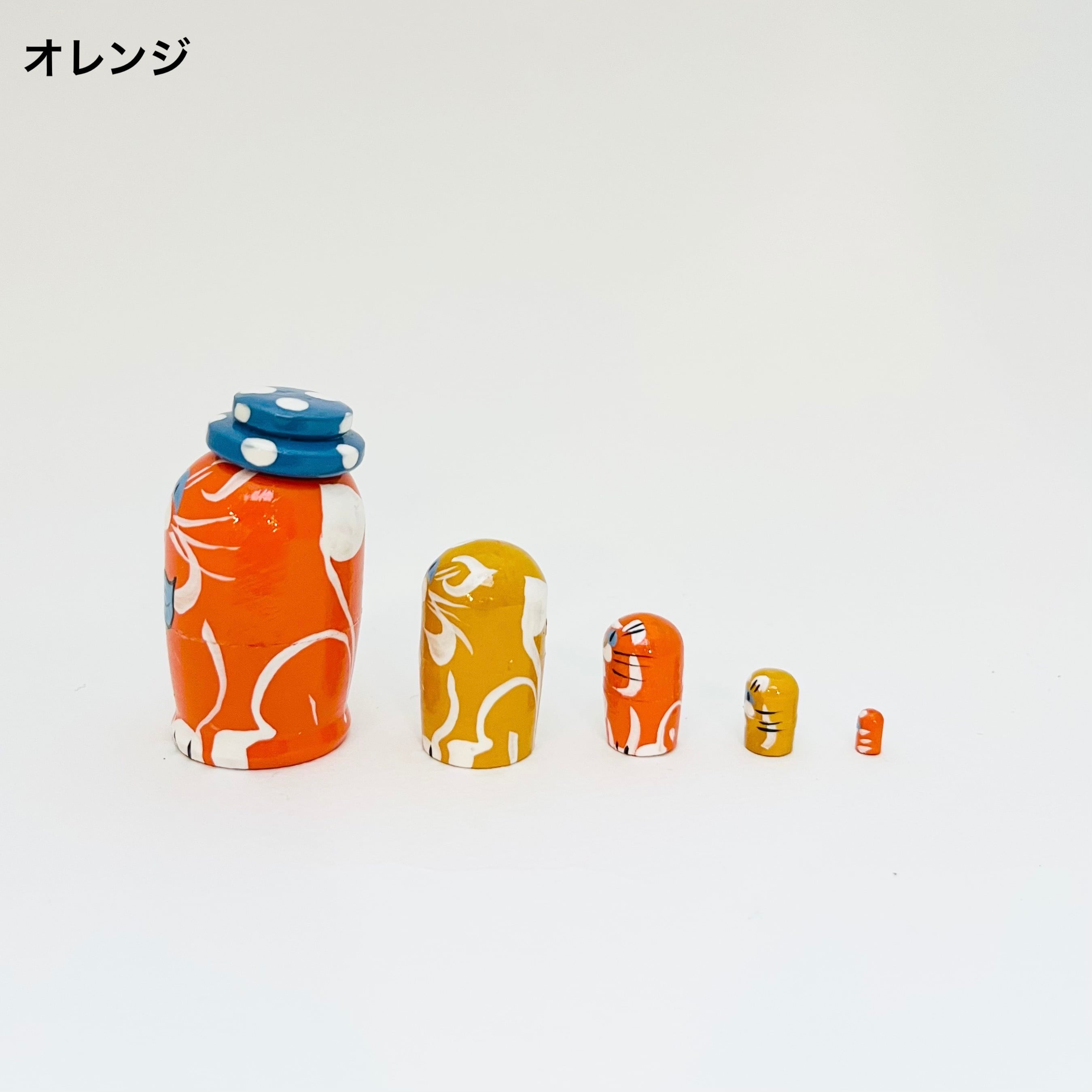 ミクロサイズマト / 水玉帽子ネコ(5個組)