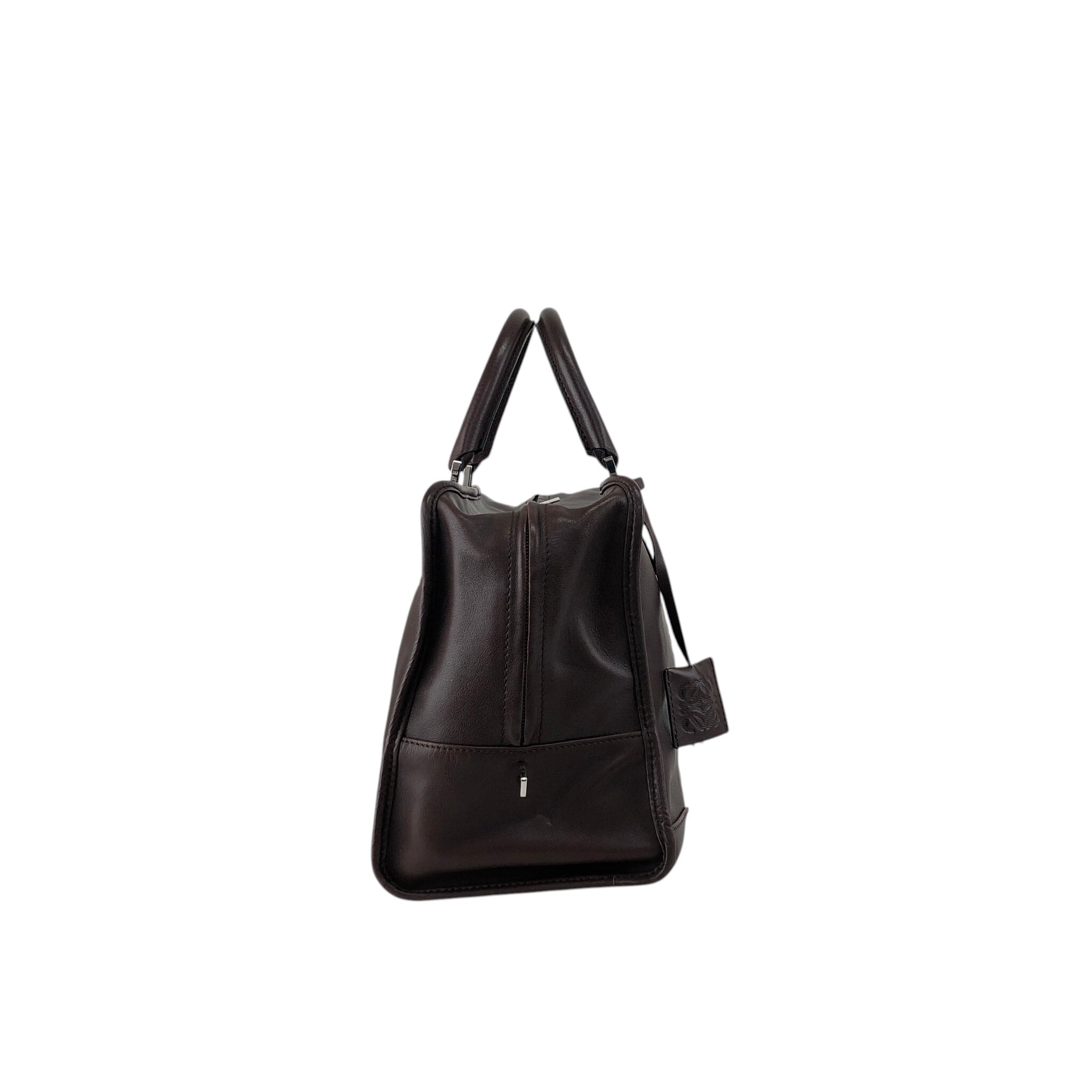 LOEWE ロエベ アマソナ36 ハンドバッグ ブラウン カデナ レザー