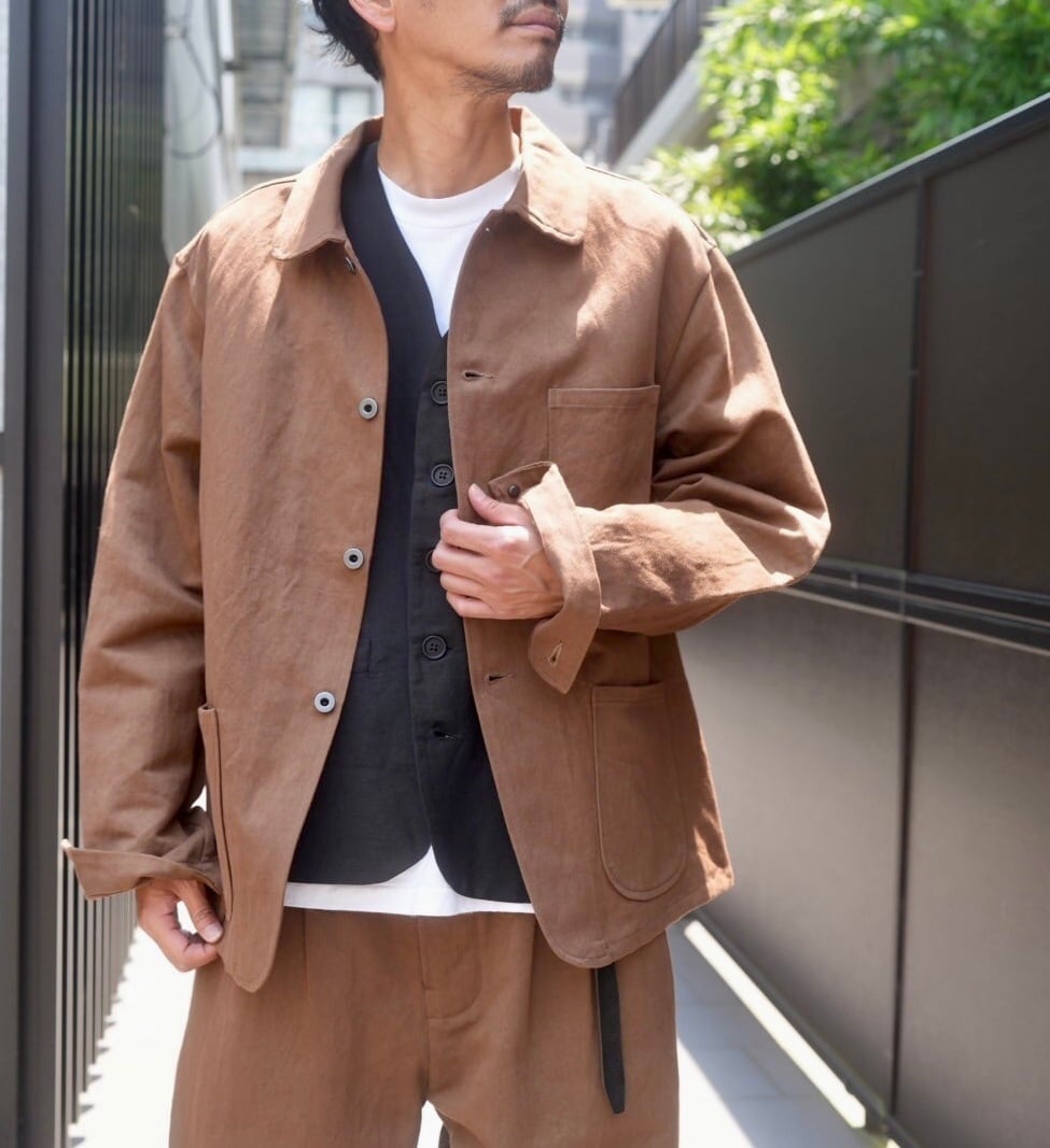 EVAN KINORI(エヴァン キノリ) / Three Pocket Jacket Logwood Washi