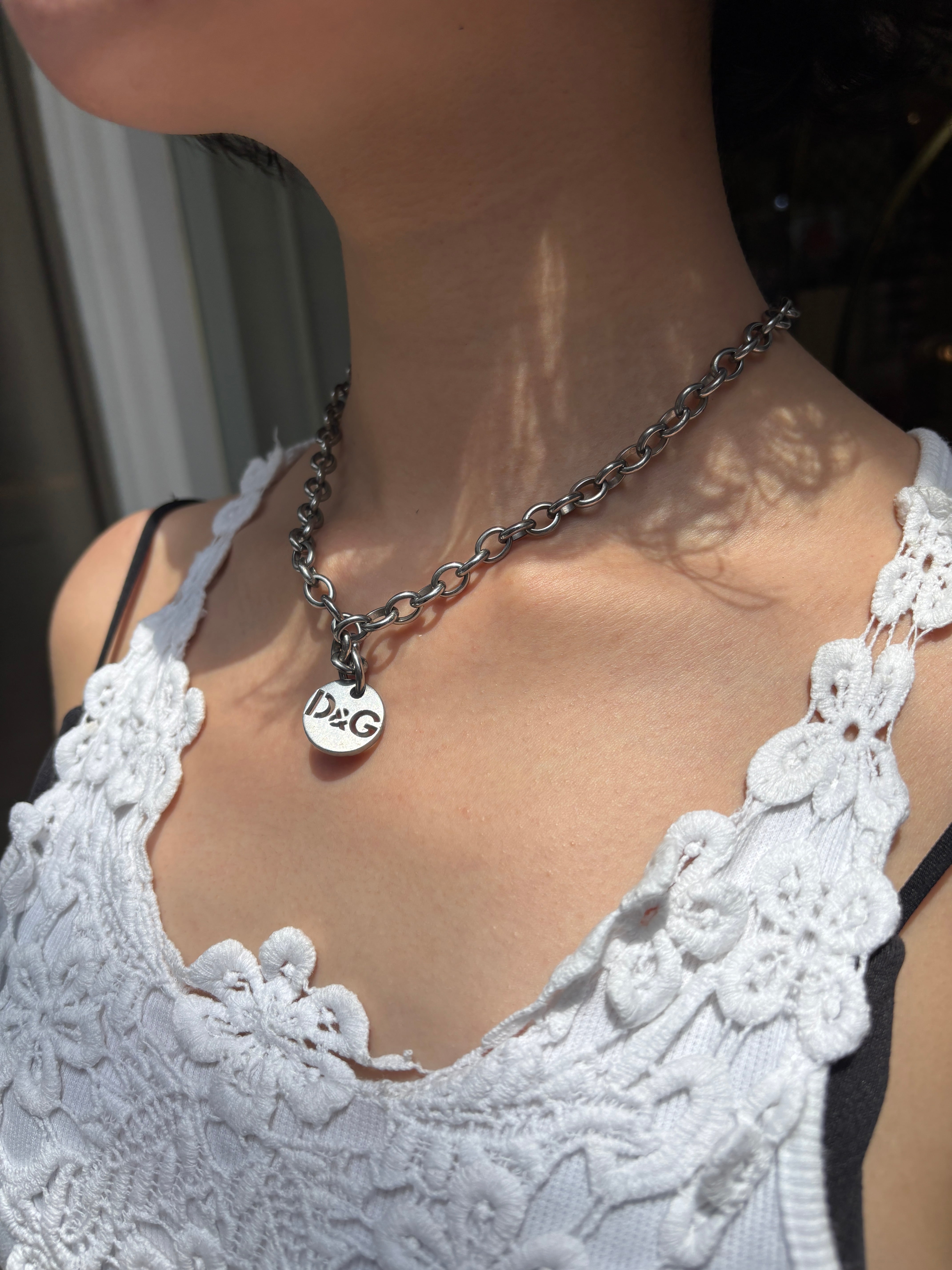 【美品】DOLCE & GABBANA シルバーネックレス ヴィンテージ Dolce&Gabbana / vintage logo chain silver necklace. | AURA JAPON