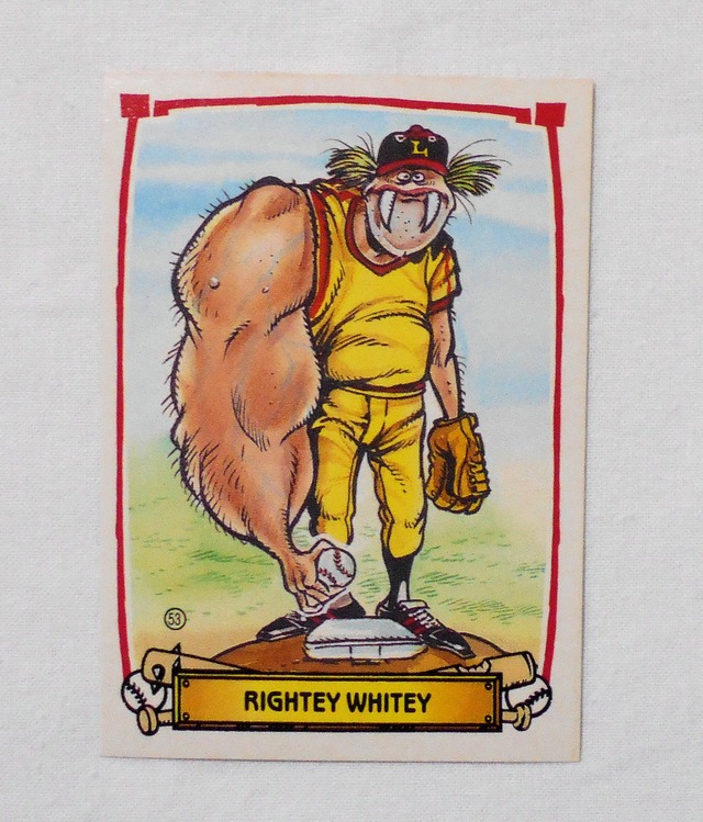 【NO.53B RIGHTEY WHITEY [BASEBALLS GREATEST GROSS OUTS STICKERS & BUBBLE GUM]】 LEAF ＜1988年