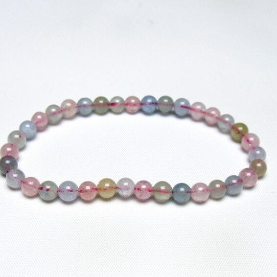 ミックスカラーベリル ブレスレット 5mm 一点物 メール便可 [M便 1/10] 111-48831