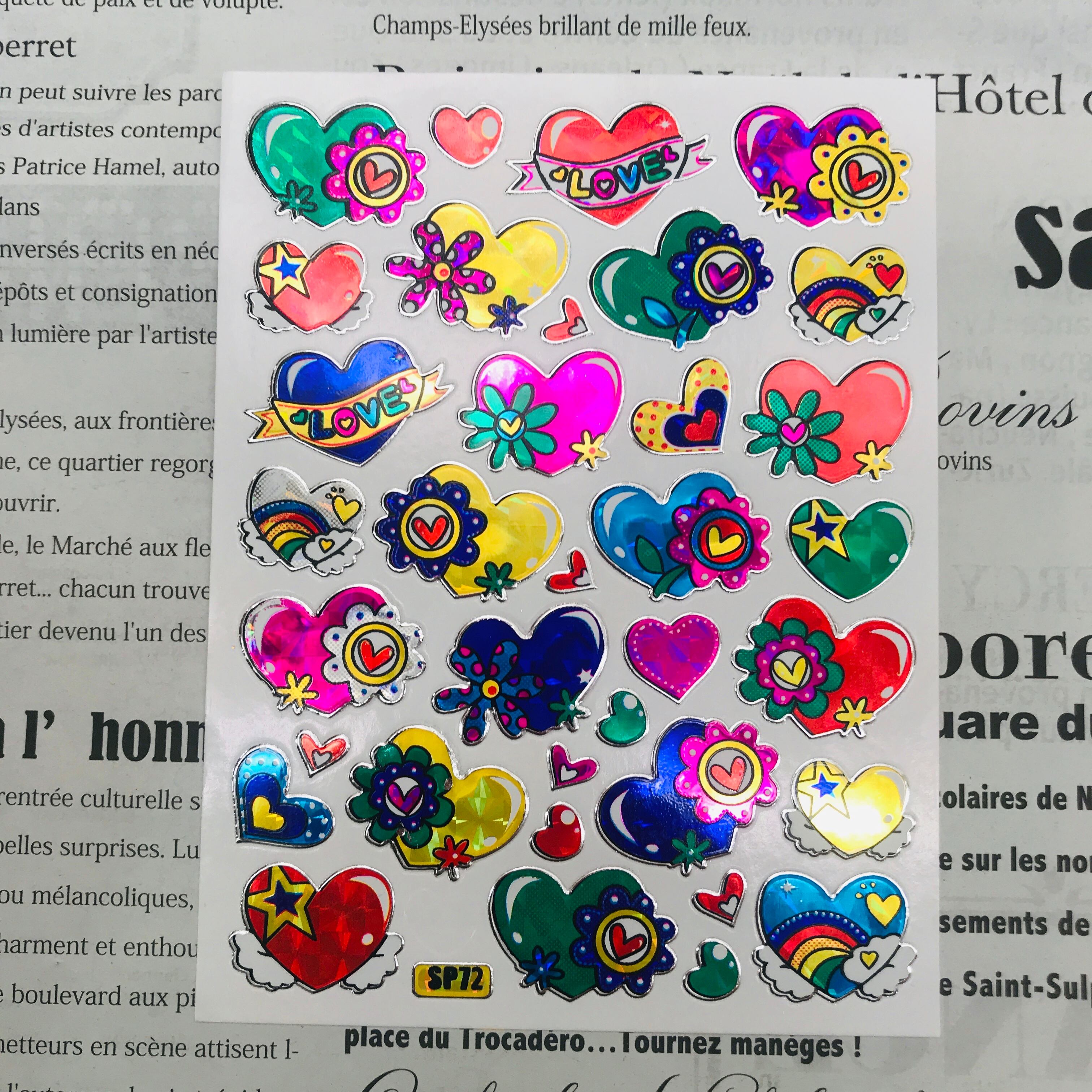 13 ポップハート レトロキラキラシール SP72 VCS01