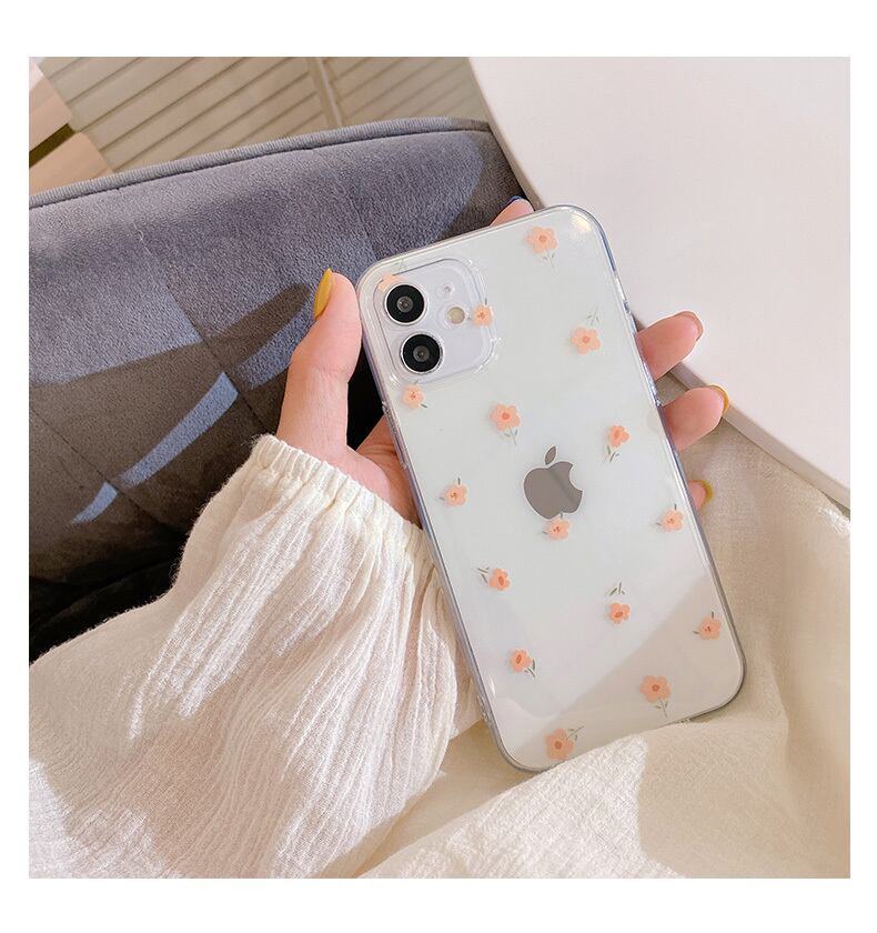 さりげなさが可愛らしい❤︎小花柄 クリア フラワープリント 透明 スマホケース ND-14553