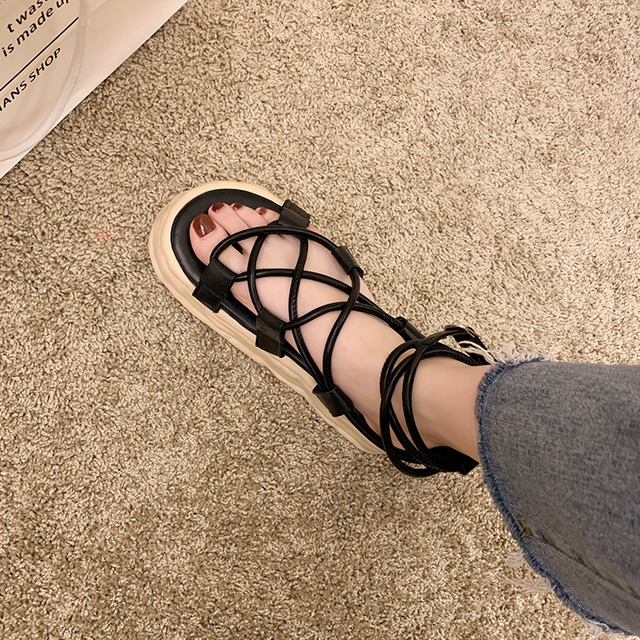 クロスサンダルサマーレッド 靴 シューズ 夏物 部族の婦人靴99405566994