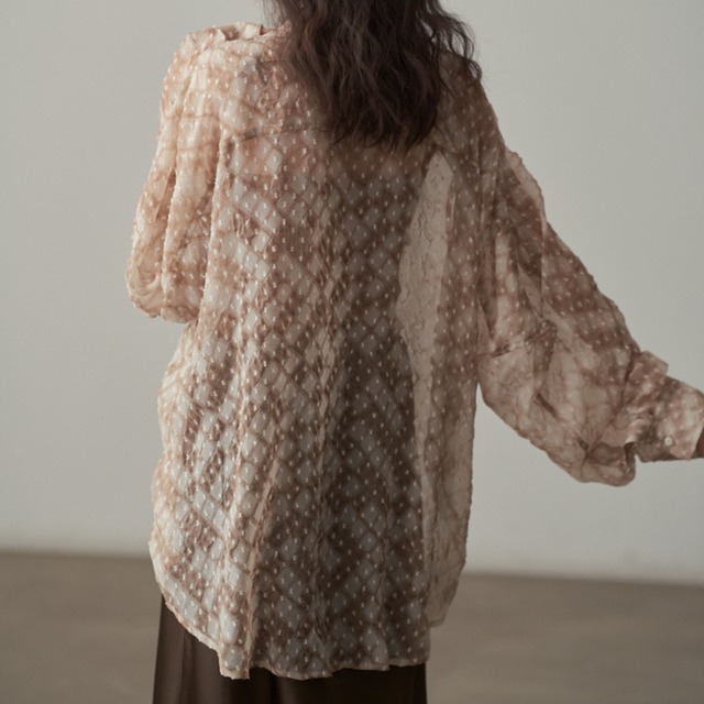 diamond dot see-through shirt L0007
