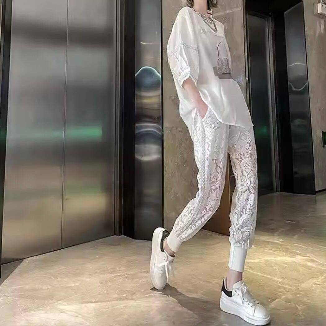 lace lady work pants