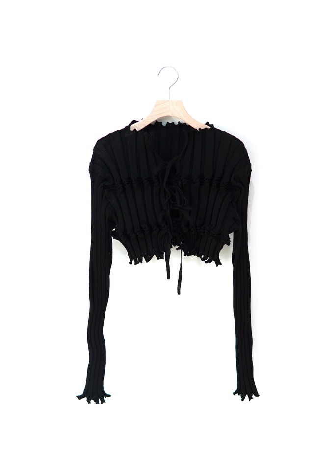 OPEN SESAME CLUB / Flow Short Cardigan / BLACK