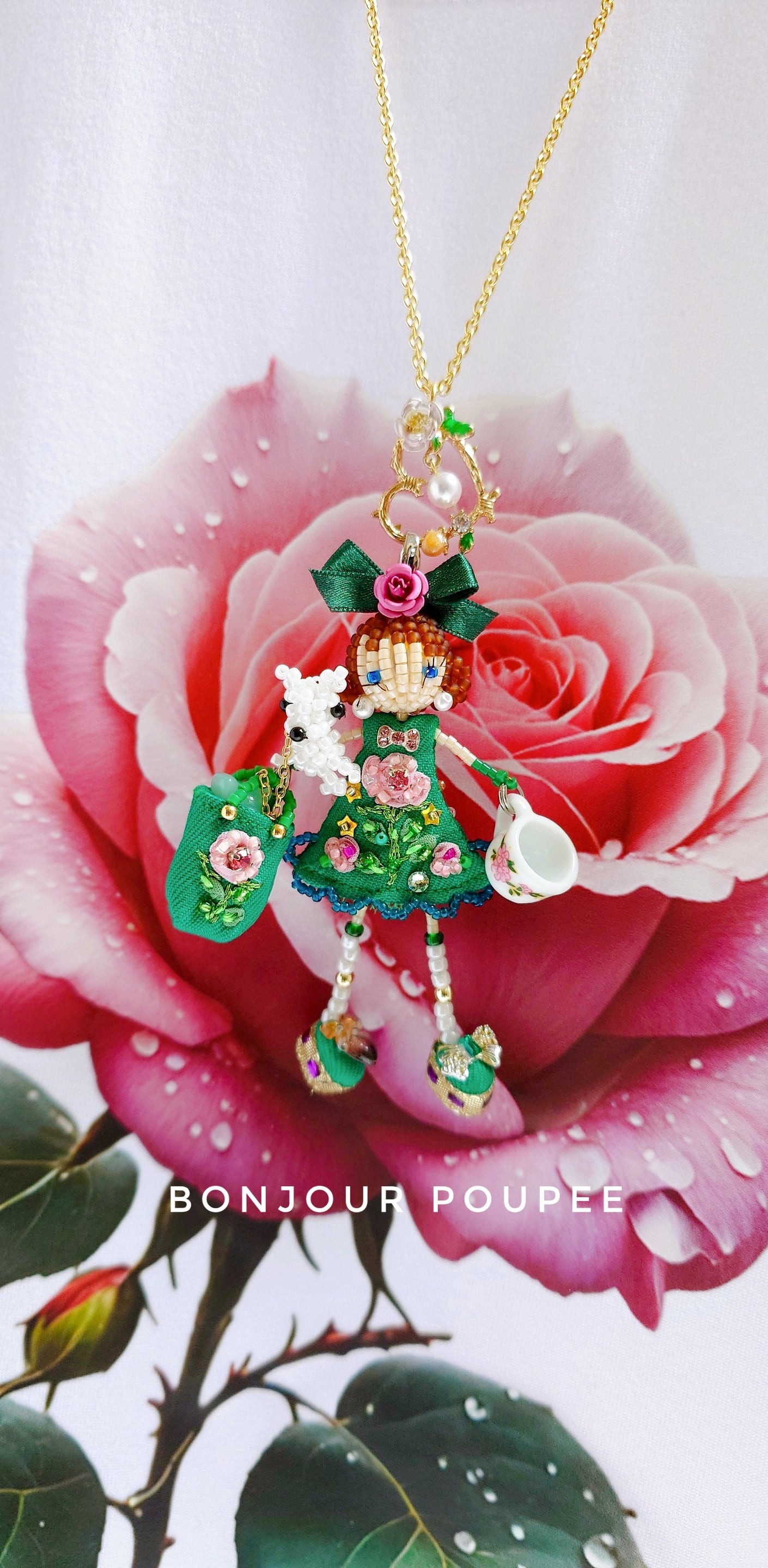 作家様 MAIにゃん工房様　猫薔薇アリス ロリポップ ネックレス ハンドメイド ネックレス | BONJOUR POUPEE