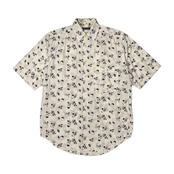 90s ビンテージ NAUTICA ノーティカ マリン帽 総柄 半袖シャツ L~XL程度 /メンズ/ホワイト