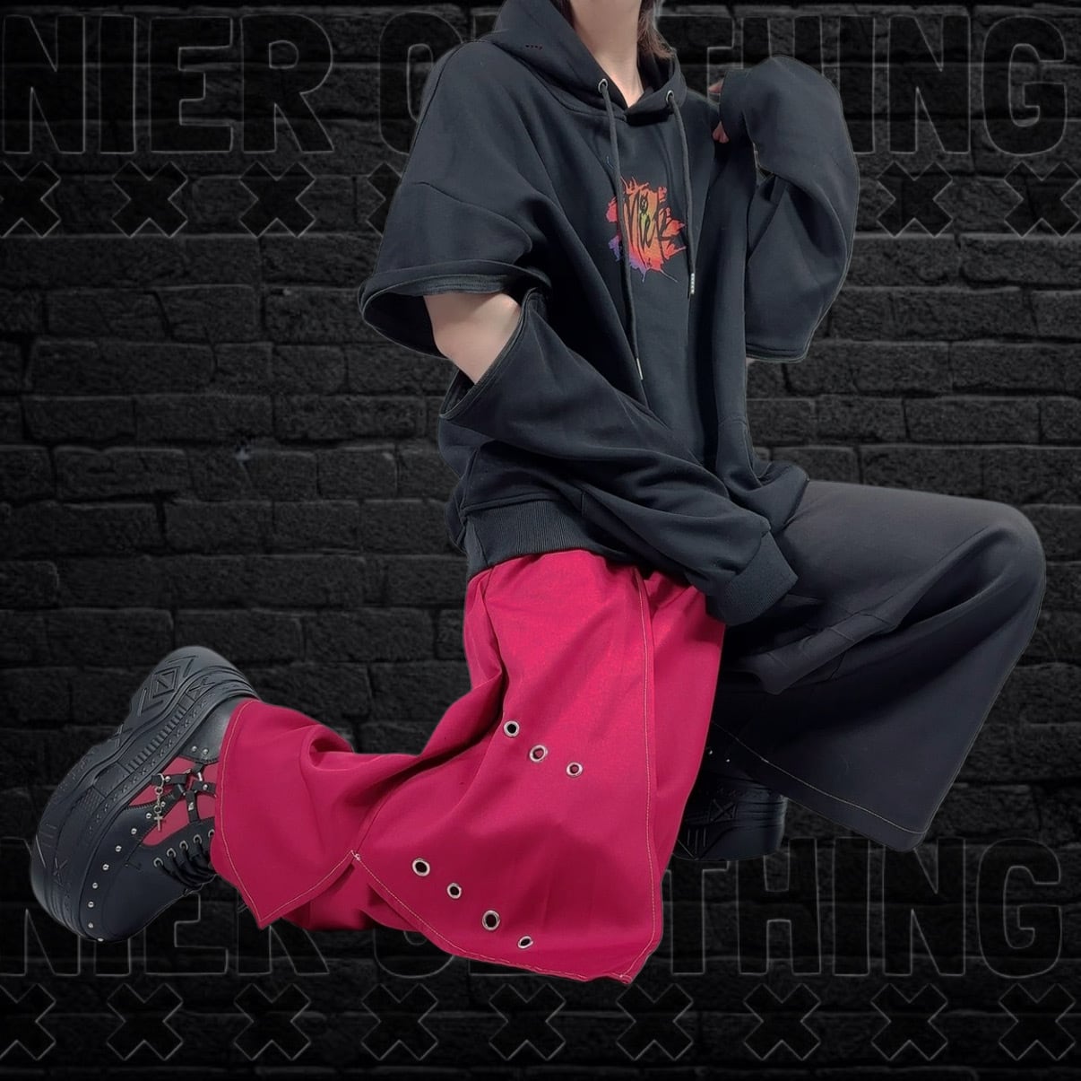 3/5日目玉大特価55%OFF》春夏用MEN'Sフラップ付きTWO-TONE WIDE PANTS