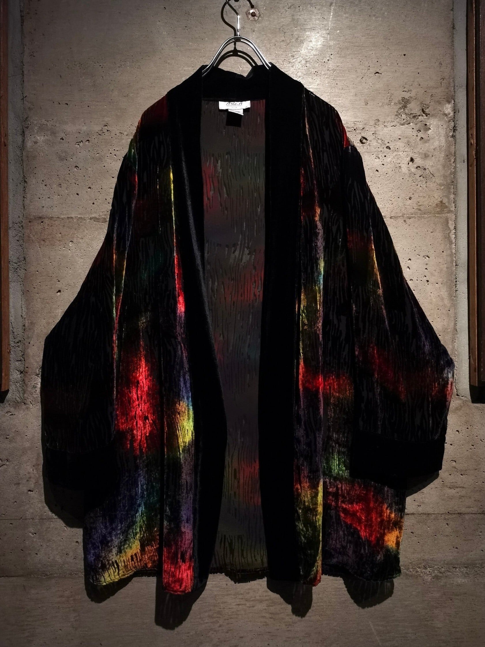 Caka】Multiple Color Velour Vintage Loose Sheer Haori Jacket