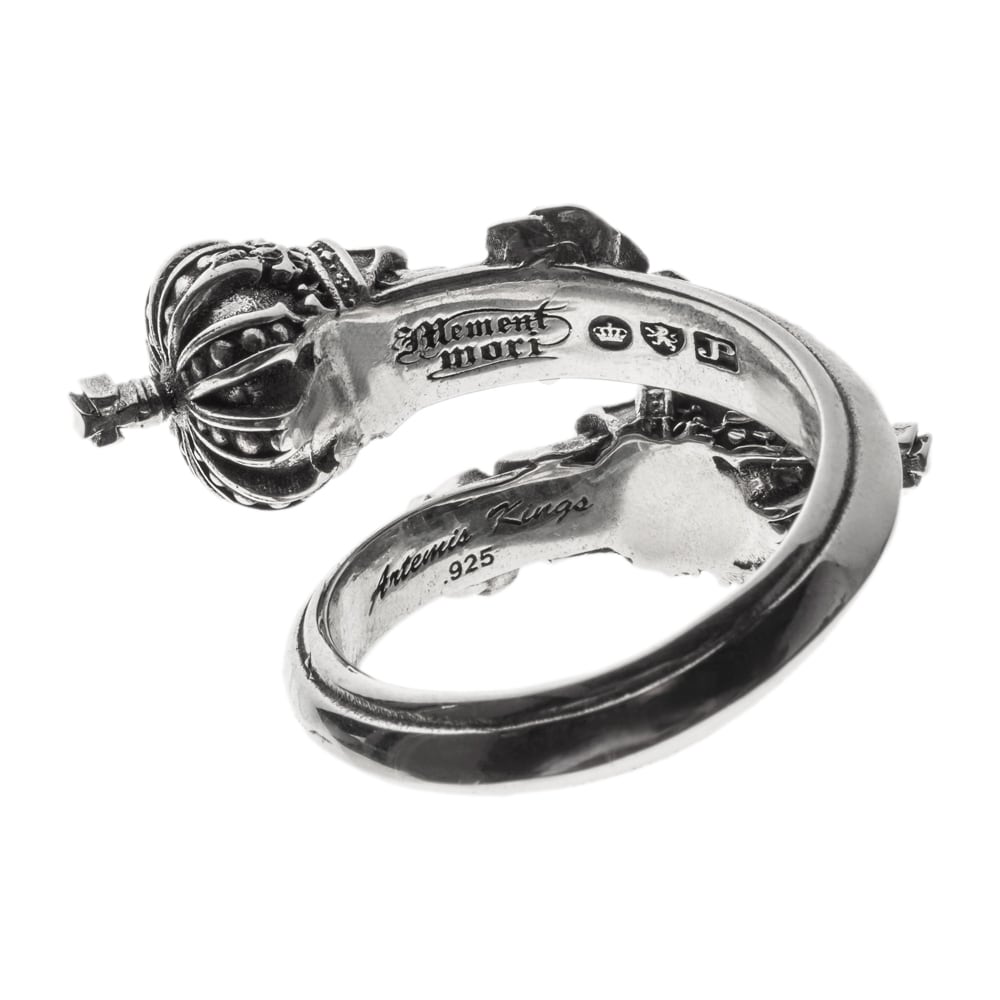 ツインスカルクラウンリング 指輪 AKR0079 Twin Skull Crown Ring