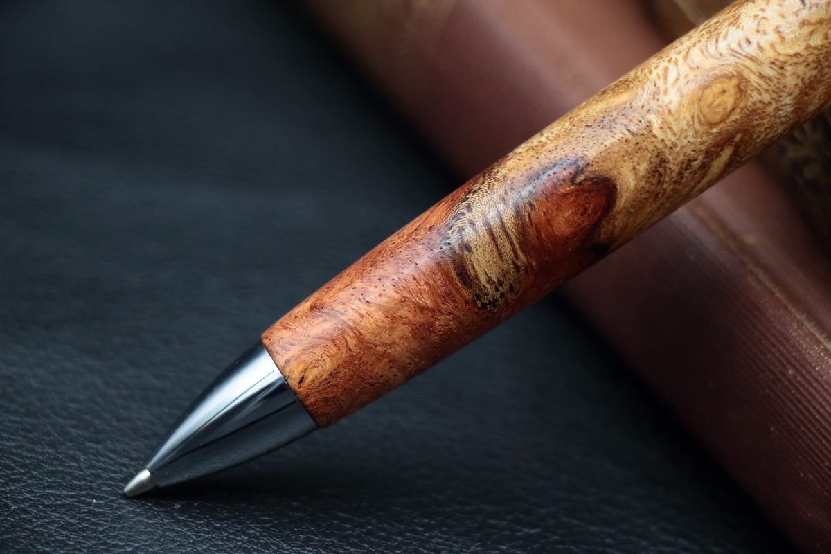 アンボイナバール 紅白花梨瘤 瘤杢・Pencil 0.5mm」木軸シャープ 