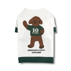 TEN YEARS YOUNG DOG Sleeve T-shirt-White / monchouchou