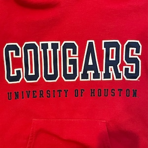【champion】カレッジ ヒューストン大学 クーガーズ 刺繍ロゴ スウェットパーカー プルオーバー Sサイズ US古着