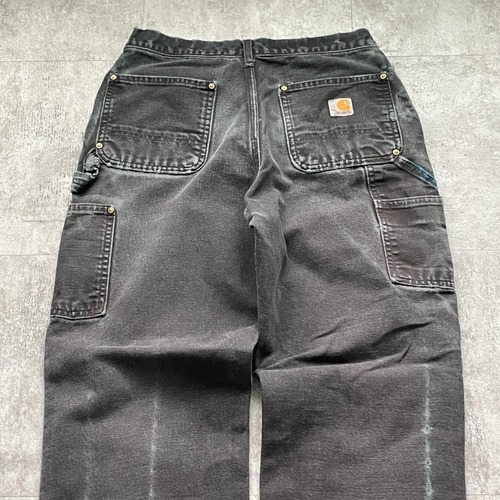 00s USA製 ブラック ダブルニー Carhartt B01 BLK w30 詳細写真16