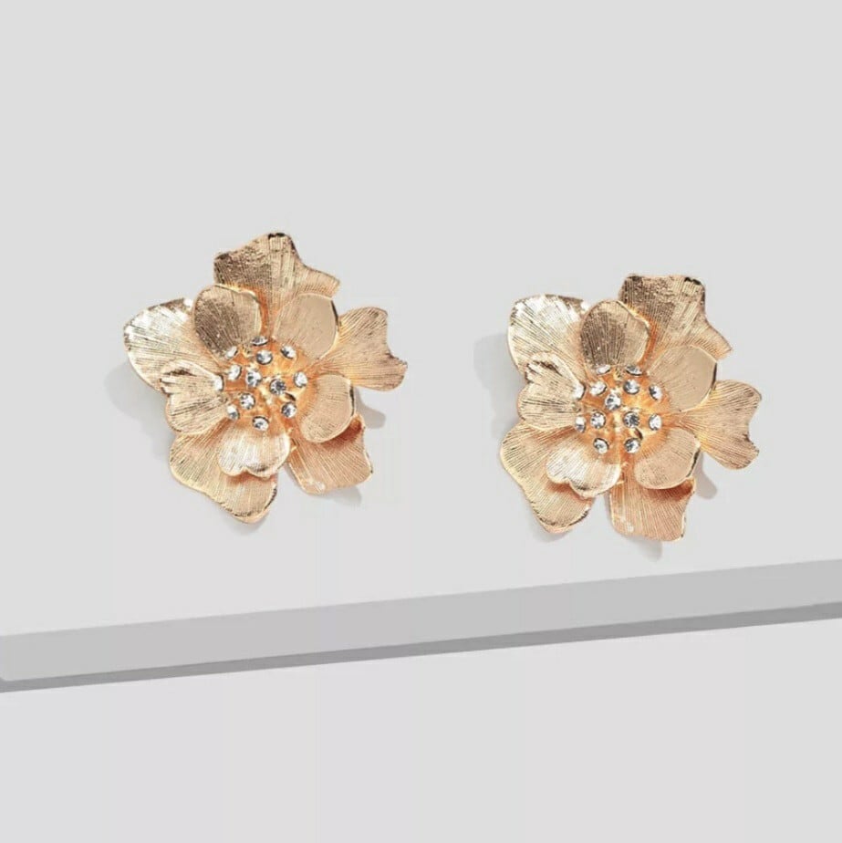 イヤリングコンバーター対応】フラワーピアス silver/gold