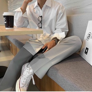 カジュアルシンプル無地シャツ　1211