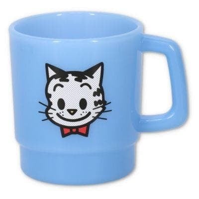 プラスチックマグカップ「原田治　オサムグッズ　キャット　猫　青」 - 画像1