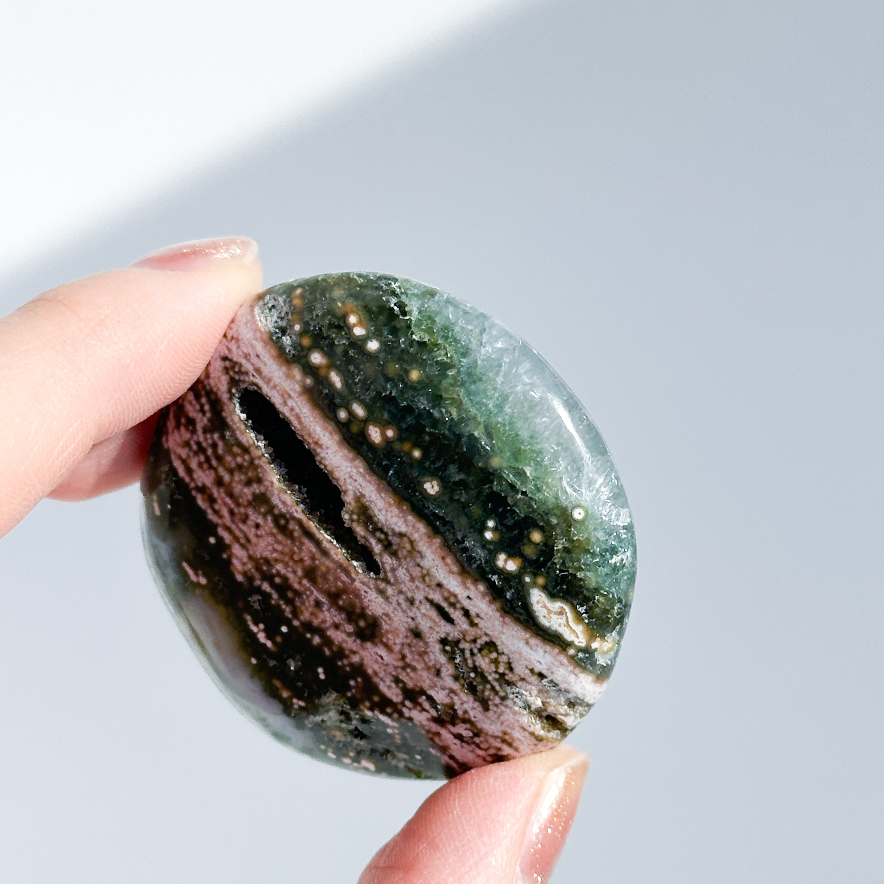 オーシャンジャスパー パームストーン43◇ Ocean Jasper ◇天然石