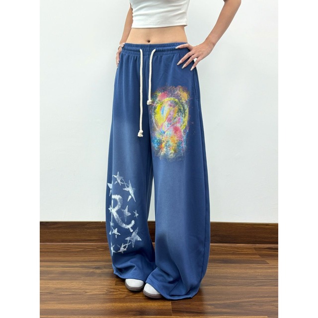 スターアートグラフィックワイドスウェットパンツ 2col   R02754