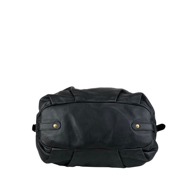 PRADA プラダ ショルダーバッグ ブラック ロゴ レザー ホーボーバッグ vintage ヴィンテージ オールド k2n6cf