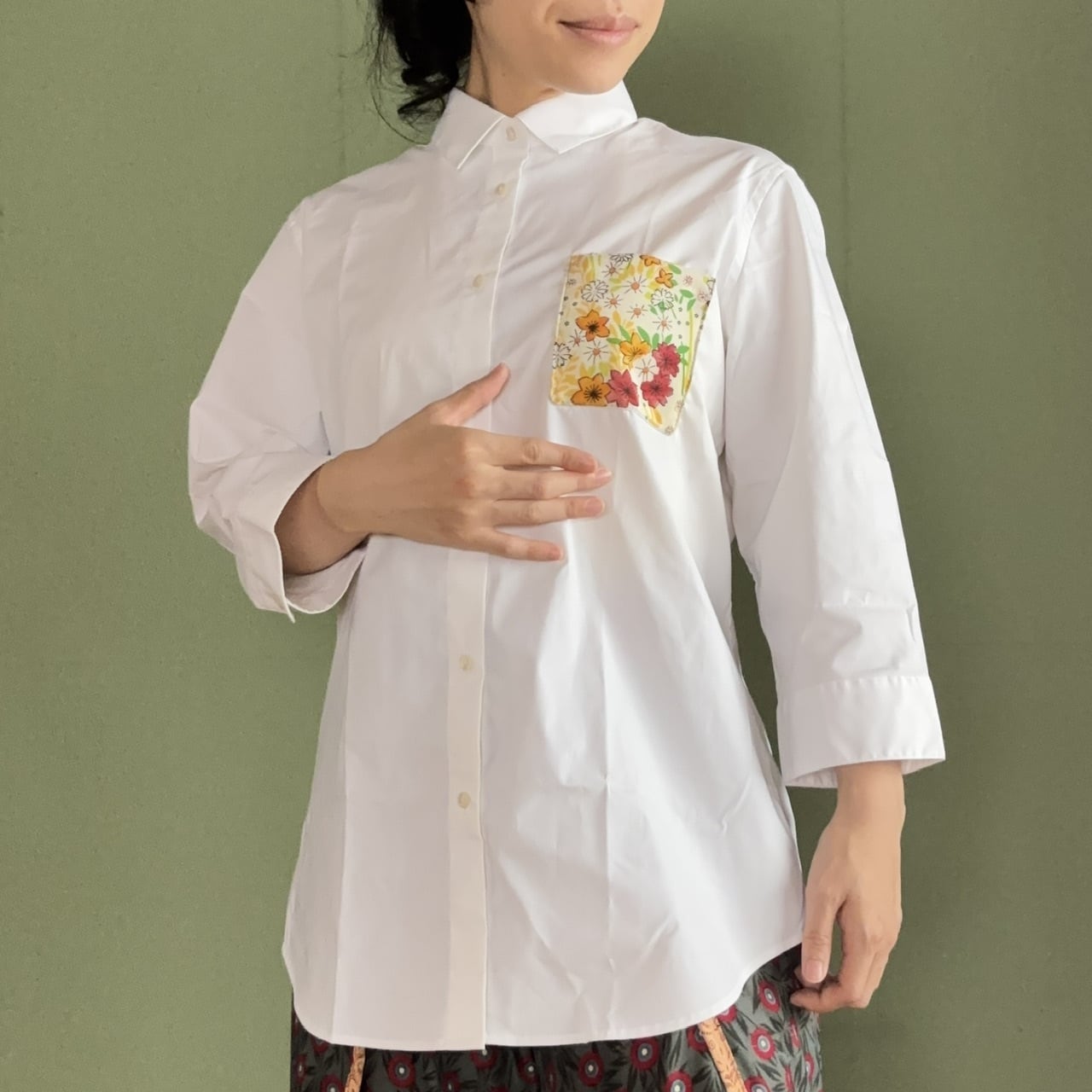 ポケットワイシャツ 七分袖 drm-065