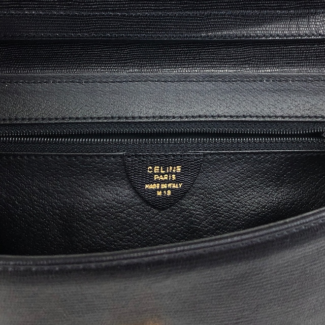 CELINE セリーヌ ショルダーバッグ ブラック サークルロゴ レザー vintage ヴィンテージ オールド bwix55