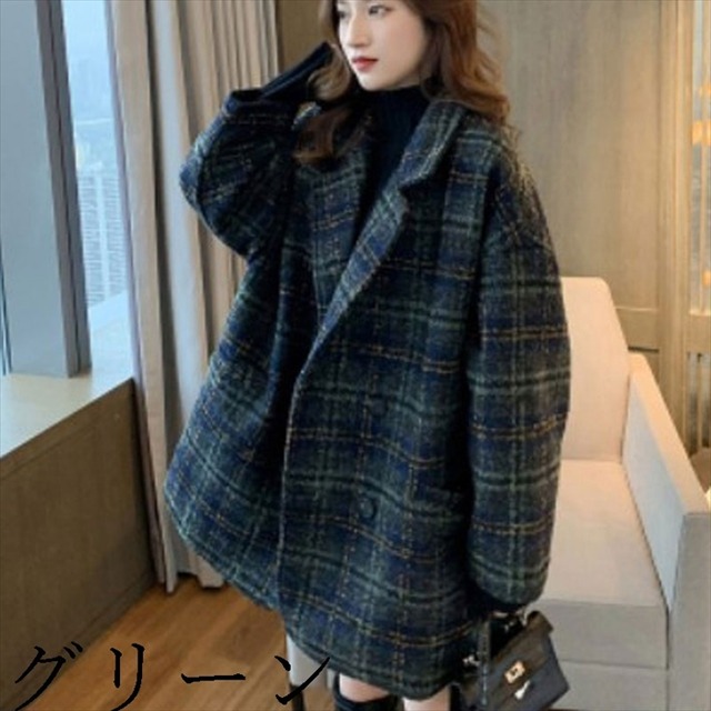 チェック柄 コート チェスターコート テーラードジャケット ブレザー 華奢見え ドロップショルダー 体型カバー 羽織り メンズライク ジャケット レディース デート 10代 代 30代 40代 取寄 発送目安14 21日営業日 Laff Store 会社情報 納期の確認をお願いし