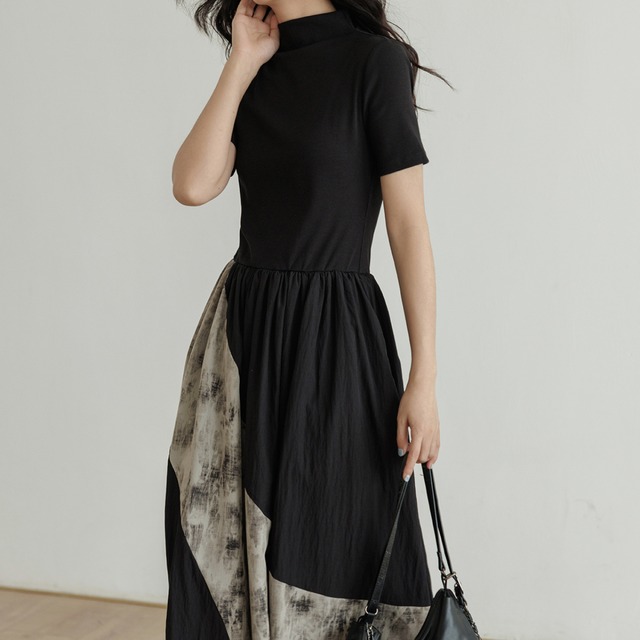 half-turtle switching design dress L0313