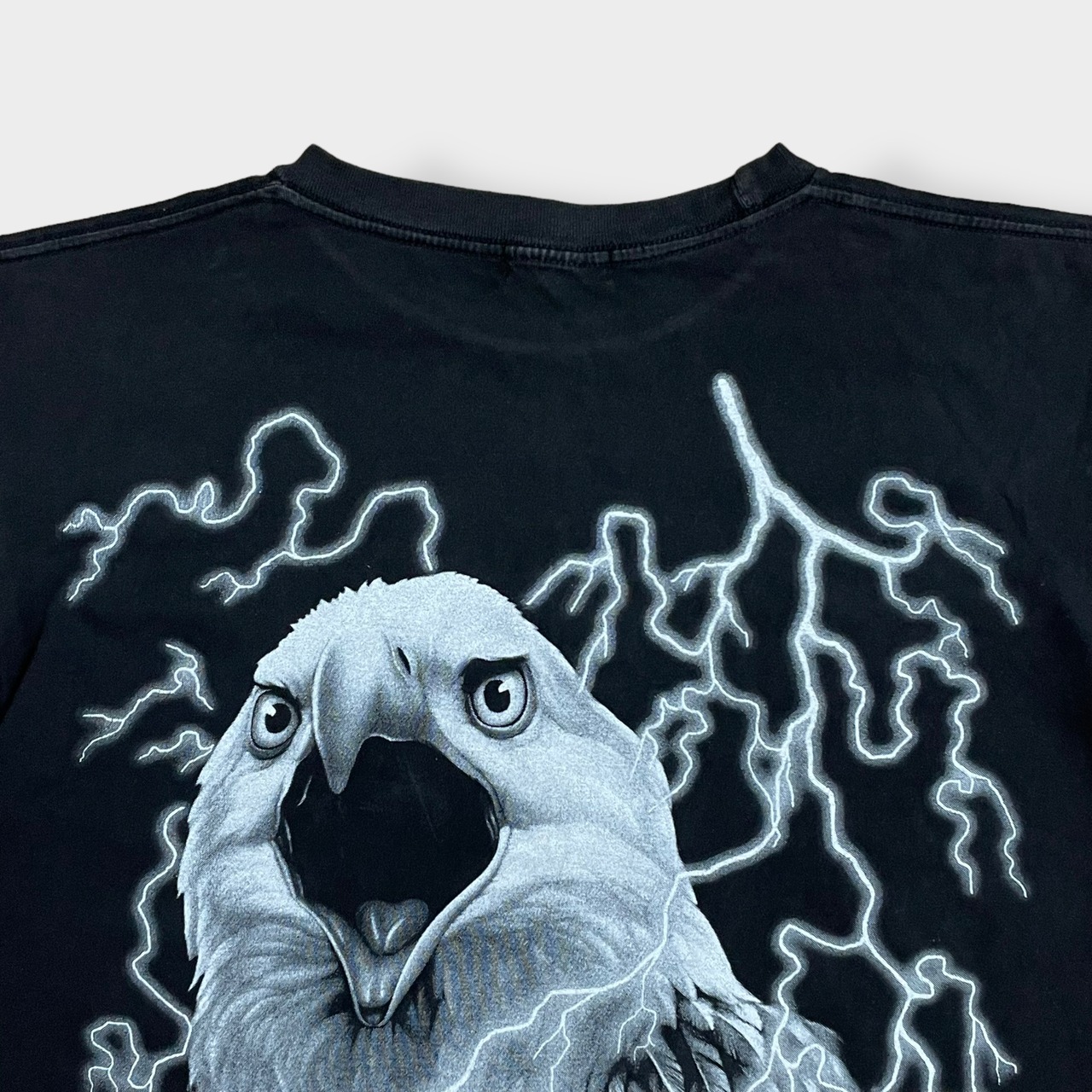 【SPARKY】アメリカンサンダー風 Tシャツ 両面プリント バックプリント イラスト プリント 個性的 迫力 L相当 Thunder US古着