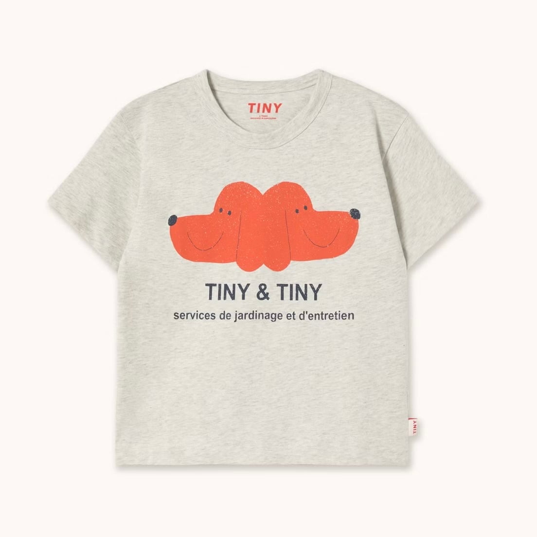 TINYCOTTONS / TINY&TINY GRAPHIC TEE - cream heather