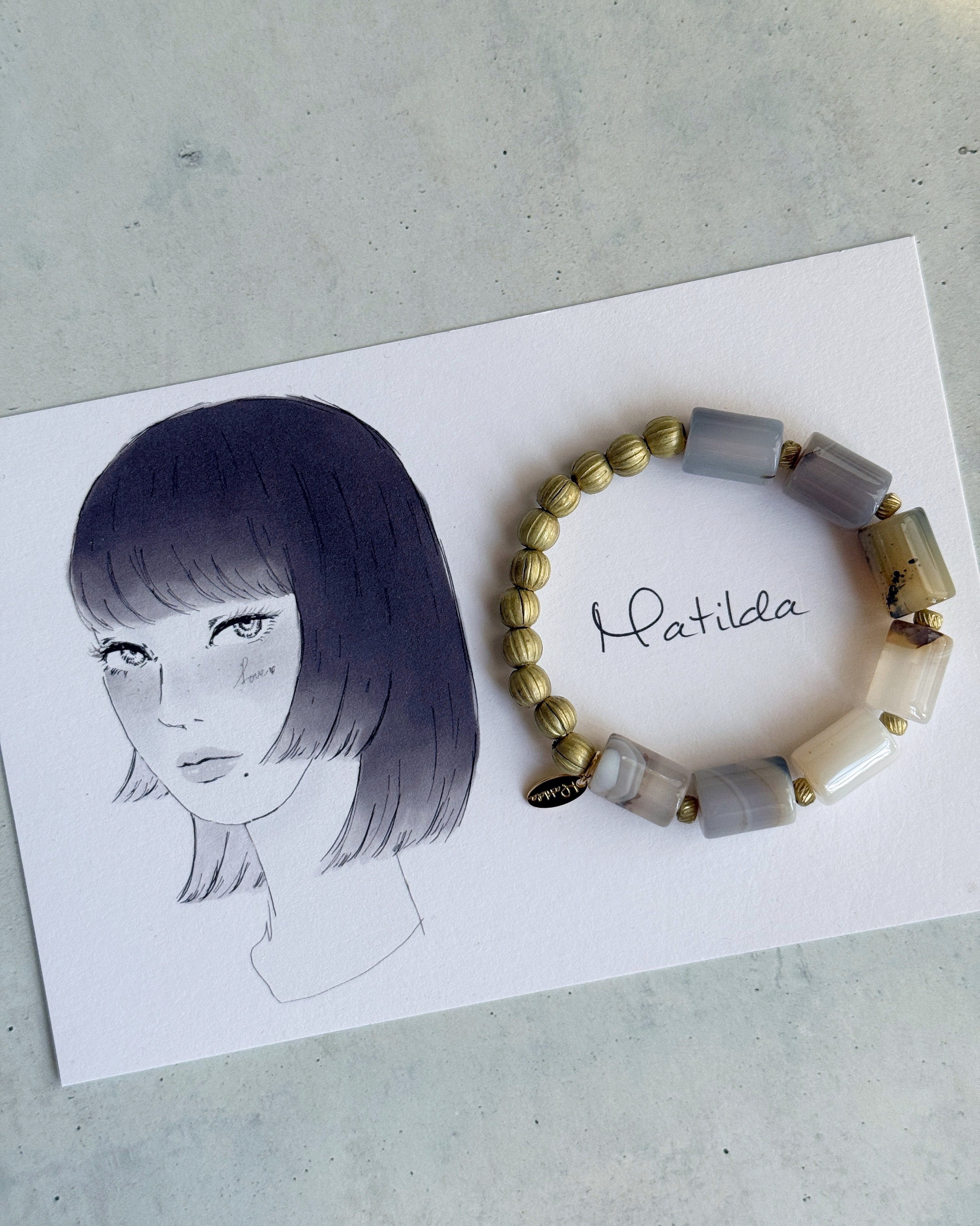 bicolor bracelet(モンタナアゲート×真鍮)