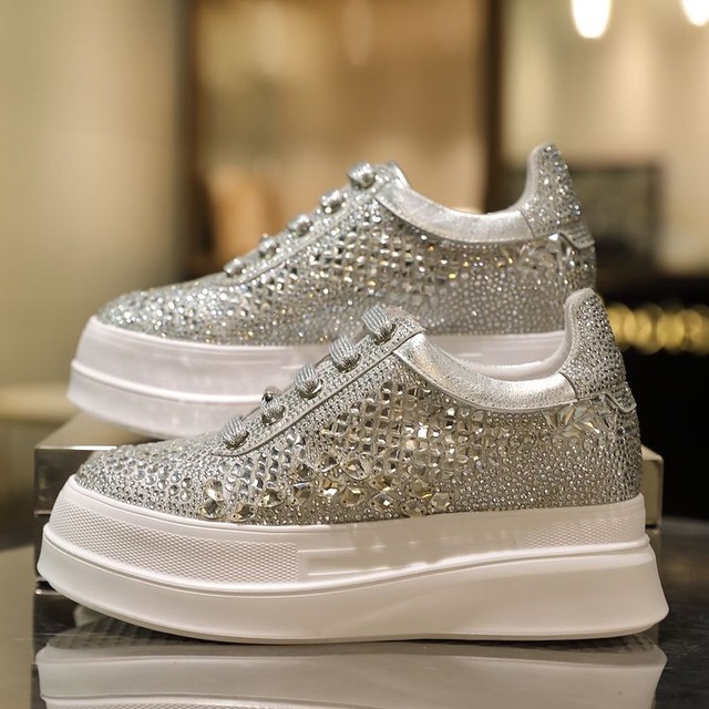 ストーンデコレーション プラットフォーム スニーカー 25354