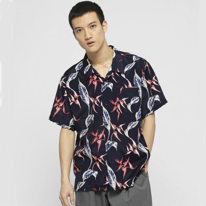 VANQUISH ヴァンキッシュ レーヨンリーフオープンカラーシャツ アロハシャツ 半袖 サマー 夏 50％OFF】VANQUISH ヴァンキッシュ レーヨンリーフオープンカラー