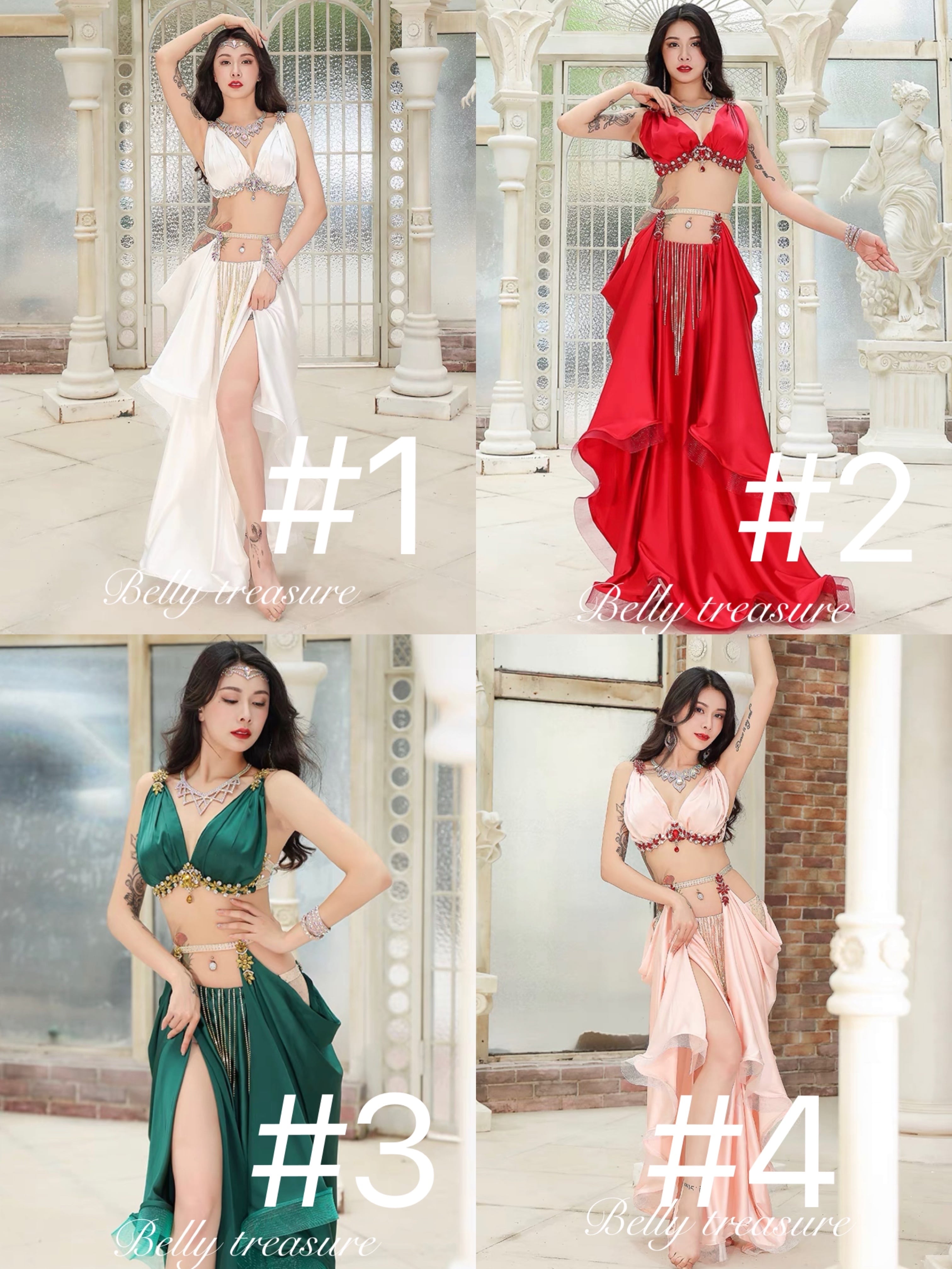 ベリーダンス オーダーメイド衣装 ブラ スカート2点セット GLQ YY007 202111