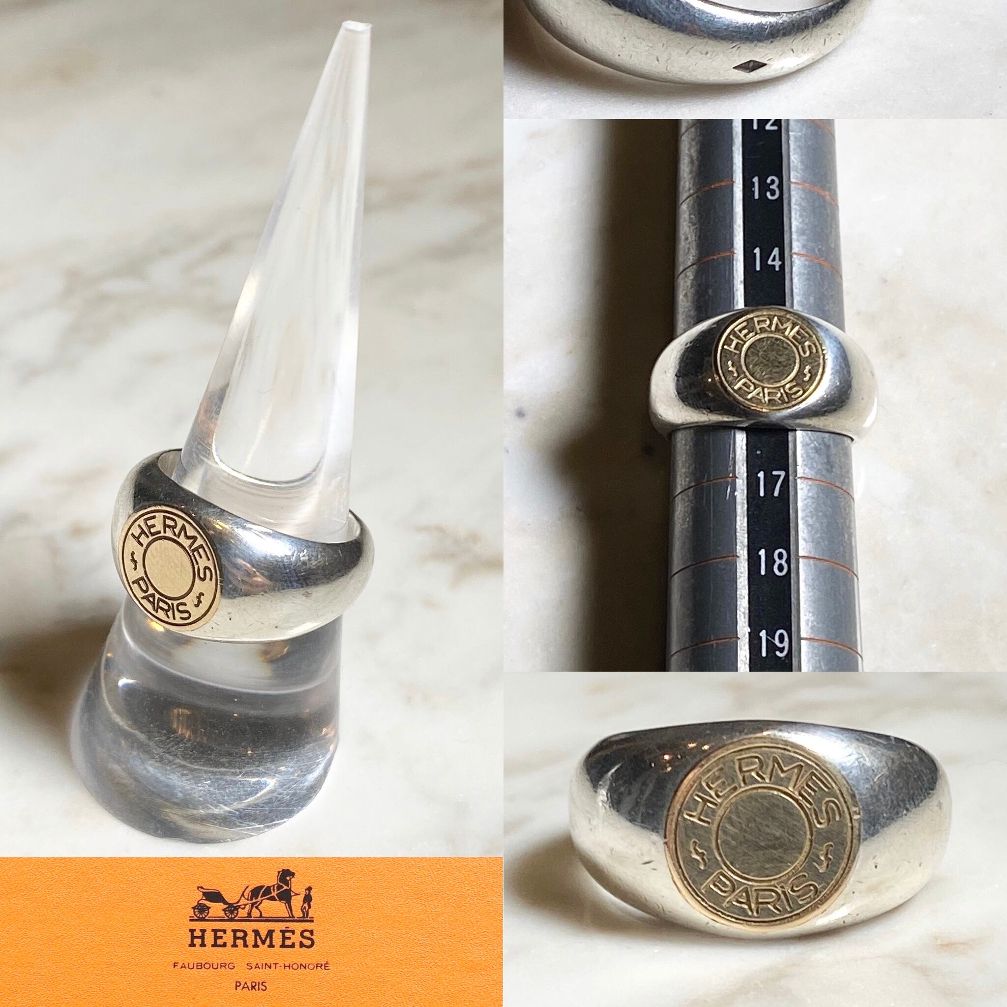vintage HERMES silver×K18 ring “sellier” | NOIR ONLINE vintage HERMES silver×K18 ring “sellier” | NOIR ONLINE