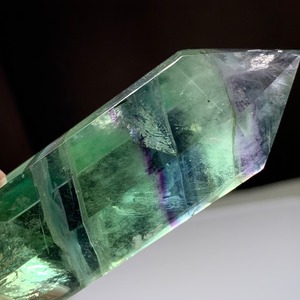 15.透明感高い♪グリーンベースフローライトダブルターミネーテッドポイント